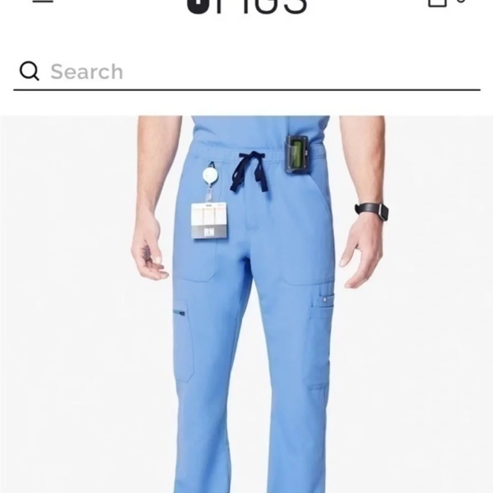 Figs Men's Cargo Pants in Light Blue